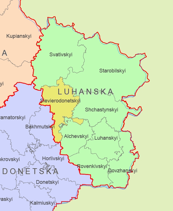 Your-Vector-Maps.com Luhansk region, Sievierodonetsk district