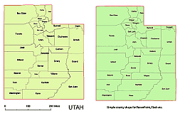 Your-Vector-Maps.com Vector map of Utah counties.ai, pdf, cdr, eps, wmf, eps, pptx, jpg