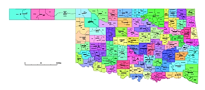 Subdivision map of Oklahoma