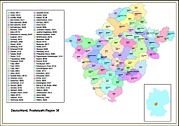 Deuschland PLZ-Karte, Region 36 lossless scalable AI,PDF map for