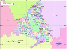 Municipalities in the province of Madrid - Your-Vector-Maps.com