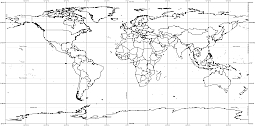 Editable royalty-free map of Plate carrée projection (square format) in ...