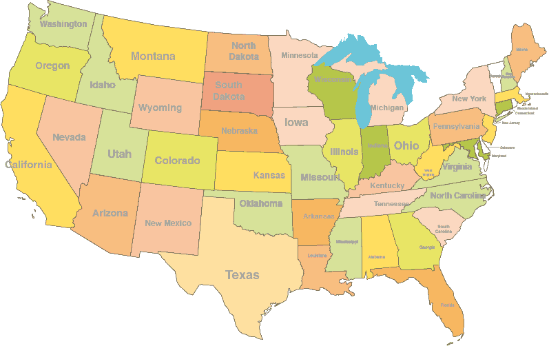 Maps of 50 states