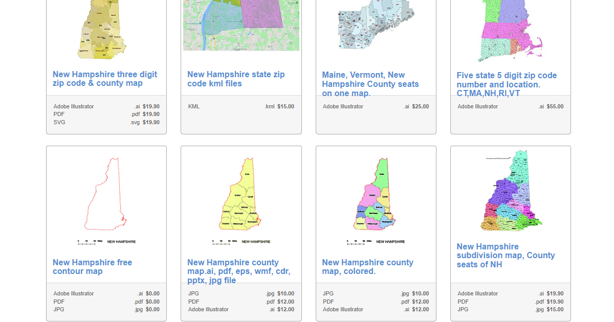 New Hampshire Three Digit Zip Code County Map Your Ve vrogue.co