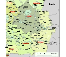 Luhansk region Luhansk district all settlements with names. Vector map