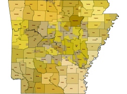 Arkansas 3 digit vector map plus county map