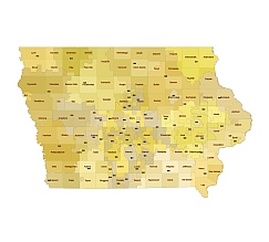 Iowa state 3 digit zip code map. Preview.