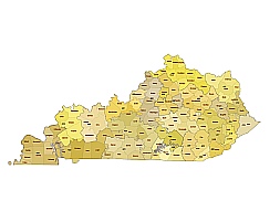 Kentucky zip code map. Preview.