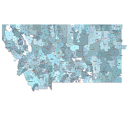 Montana zip code digital map