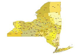 New York state 3 digit zip code map. Preview.