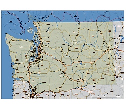 Your-Vector-Maps.com Washington state road and city map