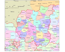 Ukraine Chernihiv oblast third level administrativ vector map