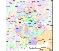 Ukraine Donetsk region vector map