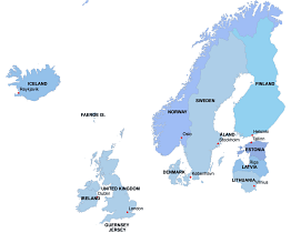 Northern Europe digital map