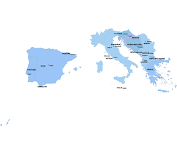 Southern Europe digital map