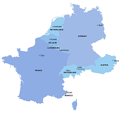 Western Europe digital map