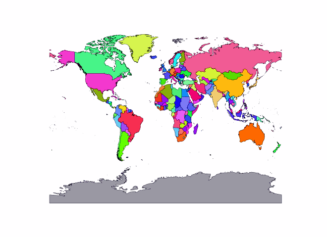 Colored vector map of Earth