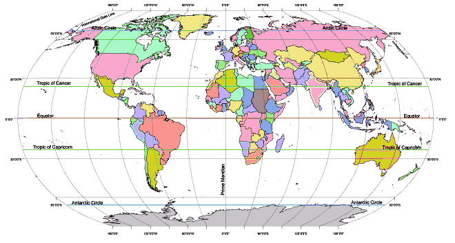 Ellipsoid globe map